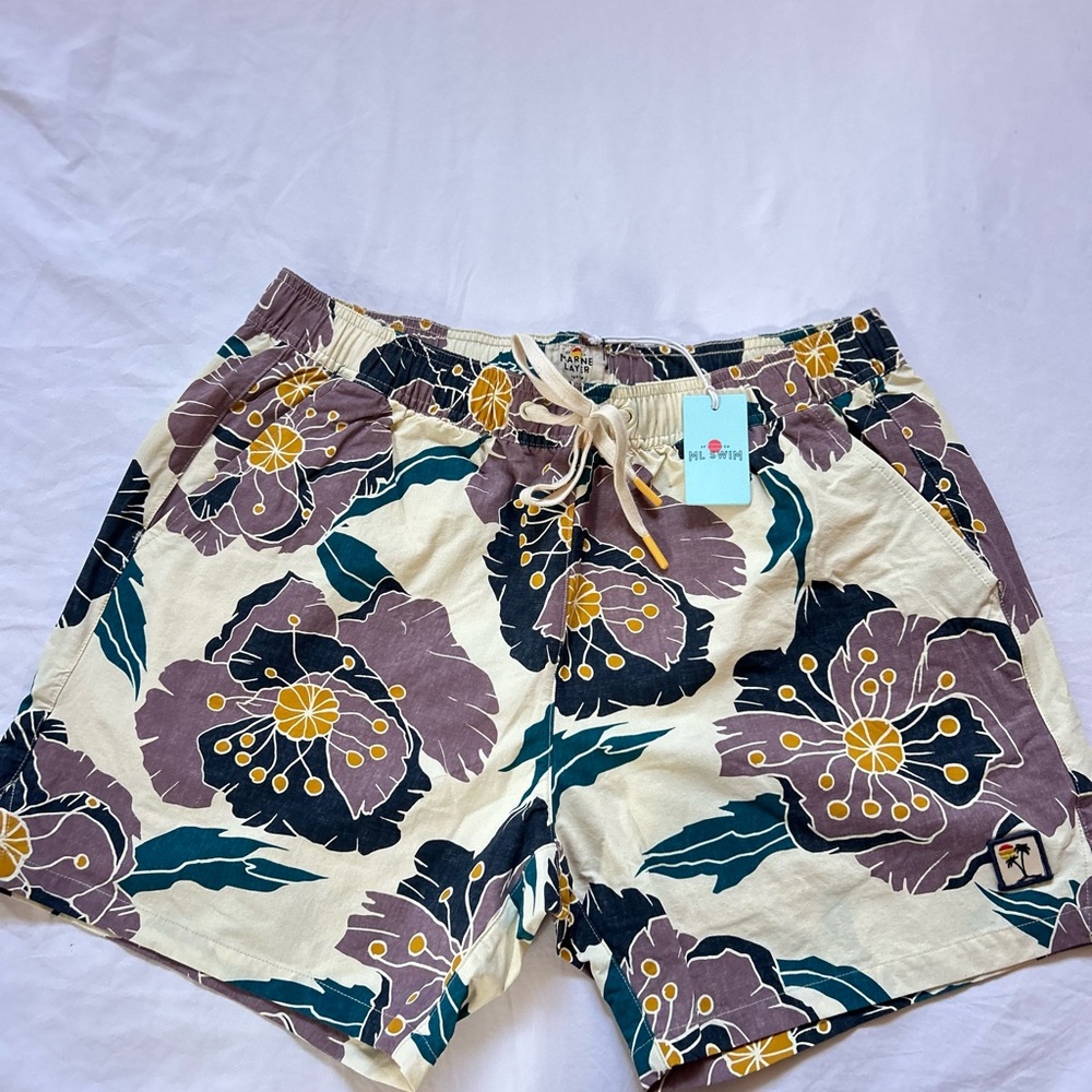 Floral Print Drawstring Shorts